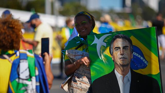 Protesta en Brasilia en apoyo de Jair Bolsonaro.