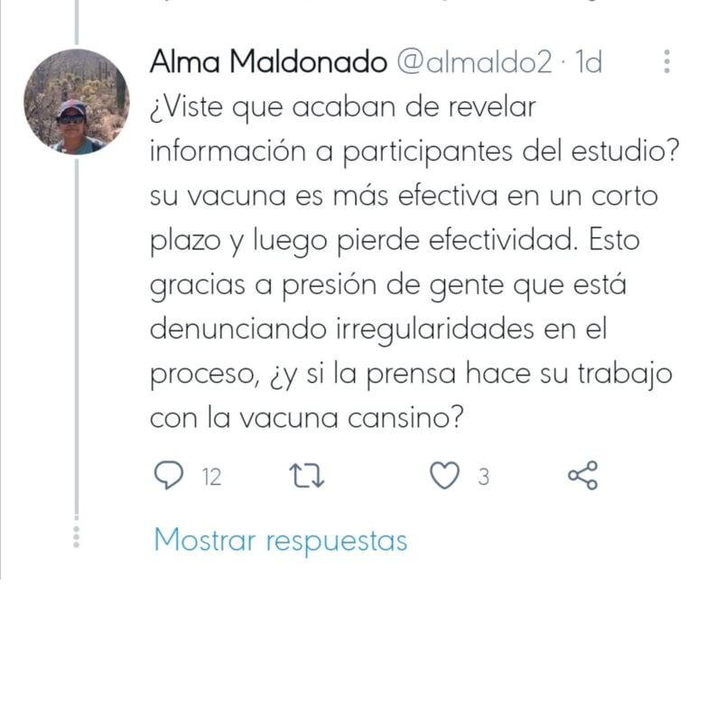 Profesora de la UNAM pone en duda la vacuna Cansino.