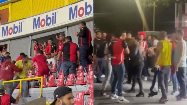Peleas en el partido Atlas vs Chivas.