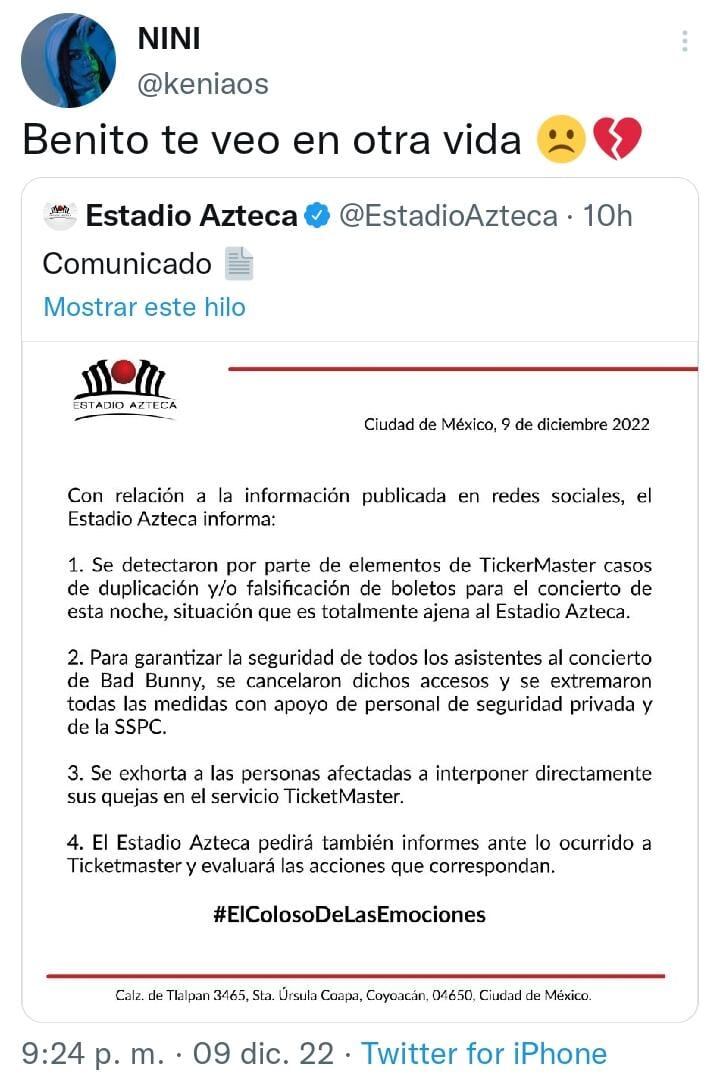 Kenia Os se resigna a no ver a Bad Bunny