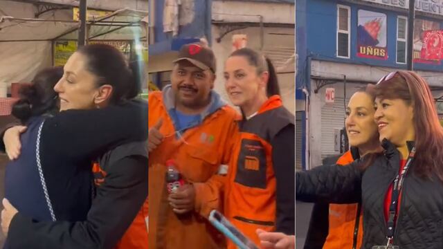 Claudia Sheinbaum saluda gente trabajadora