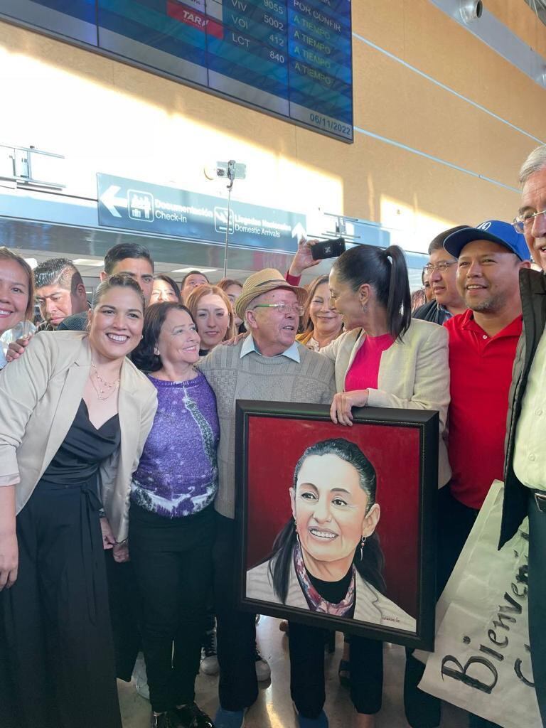 Claudia Sheinbaum, bienvenida en el Aeropuerto internacional de Culiacán