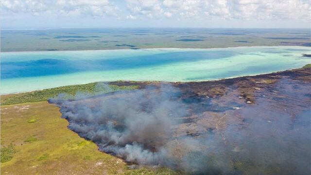 Incendio en Quintana Roo, México.