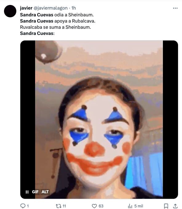 Memes de Sandra Cuevas por traición de Adrián Rubalcava con Claudia Sheinbaum