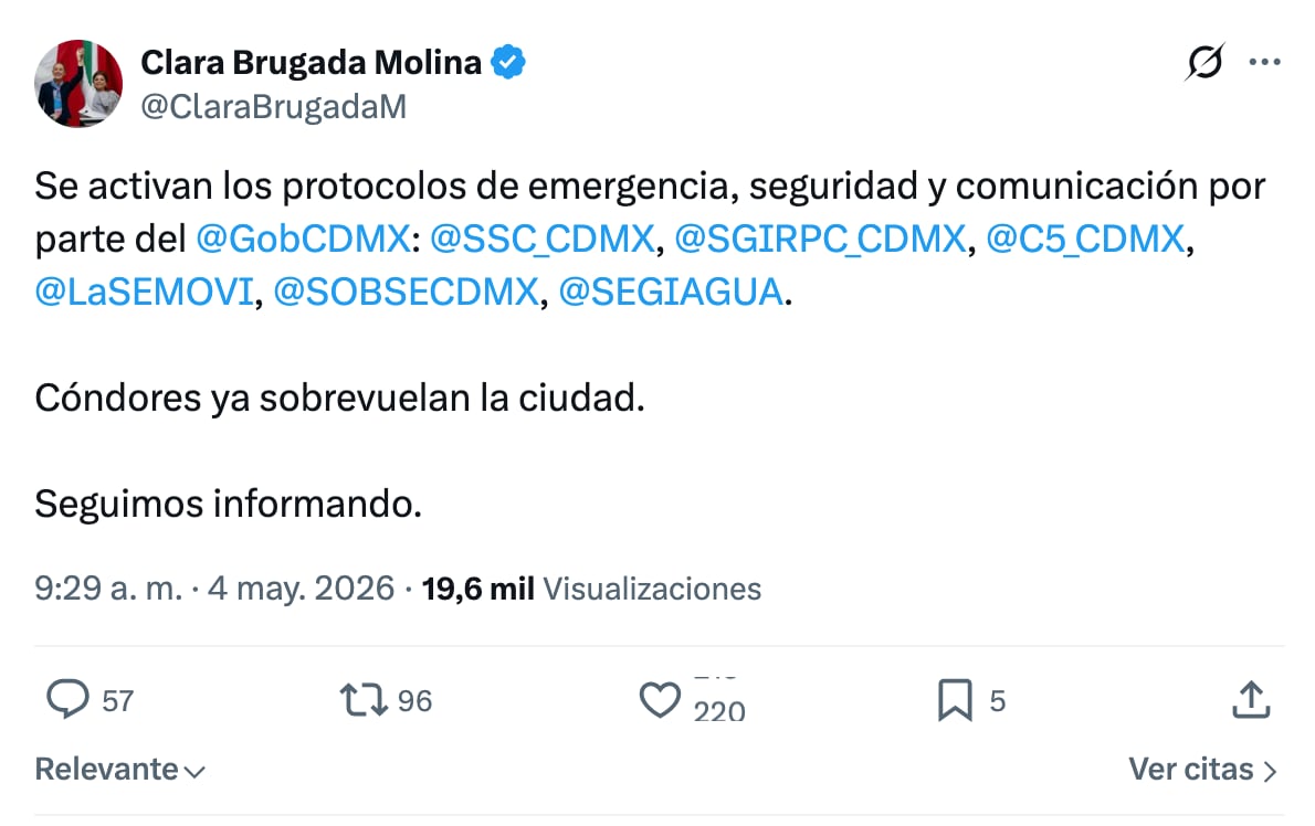 Pronunciamientos ante el sismo de 5.6 este 4 de mayo