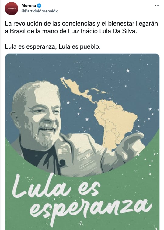 Morena manifiesta su respaldo a Lula da Silva
