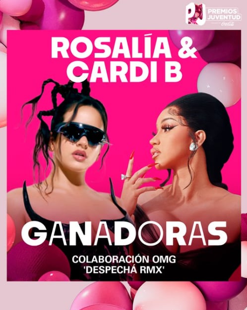 Rosalía y Cardi B ganan en la categoría a Colaboración OMG