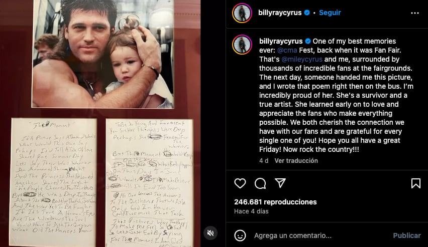 ¿Billy Ray Cyrus quiere hacer las paces? Dedica un mensaje a Miley Cyrus