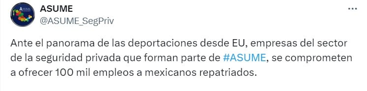 Empresas mexicanas tendrán 100 mil trabajos para migrantes deportados