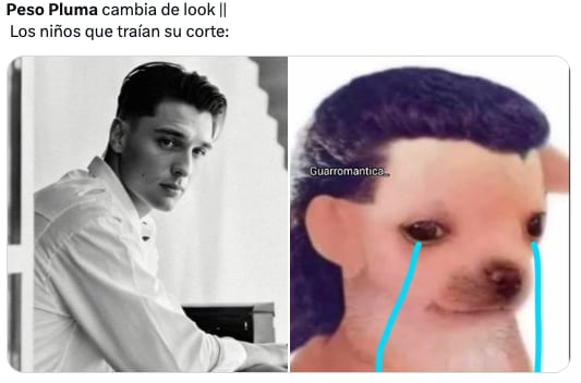 Los memes de Peso Pluma por su nuevo corte de cabello