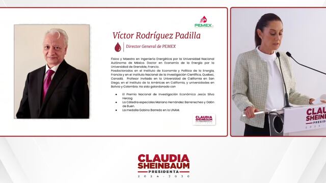 Claudia Sheinbaum anuncia a Víctor Rodríguez Padilla director de Pemex