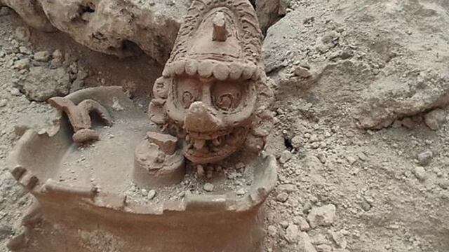 Figura del dios K’awiil encontrada por el INAH