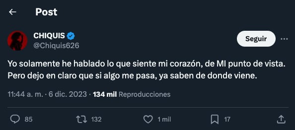 Chiquis Rivera teme por su seguridad y preocupa a fans por amenazas en su contra