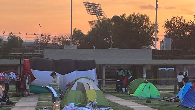 Plantón en la UNAM por Palestina