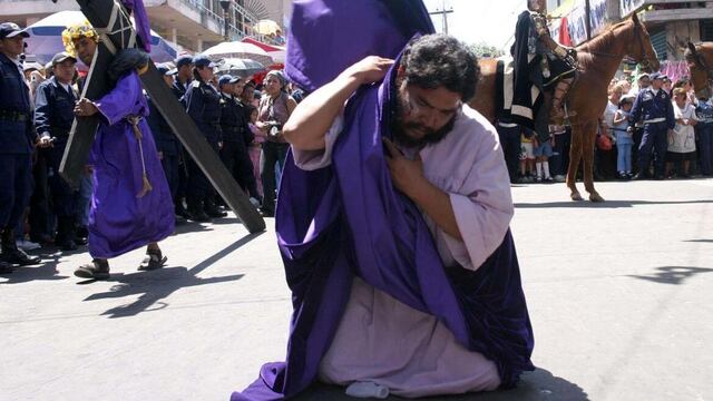 El Judas Iscariote de la representación de la pasión de cristo en Iztapalapa, 2006.
