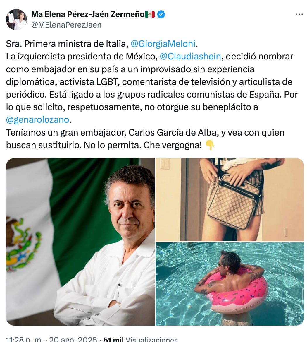 María Elena Pérez-Jean critica nombramiento de Genaro Lozano