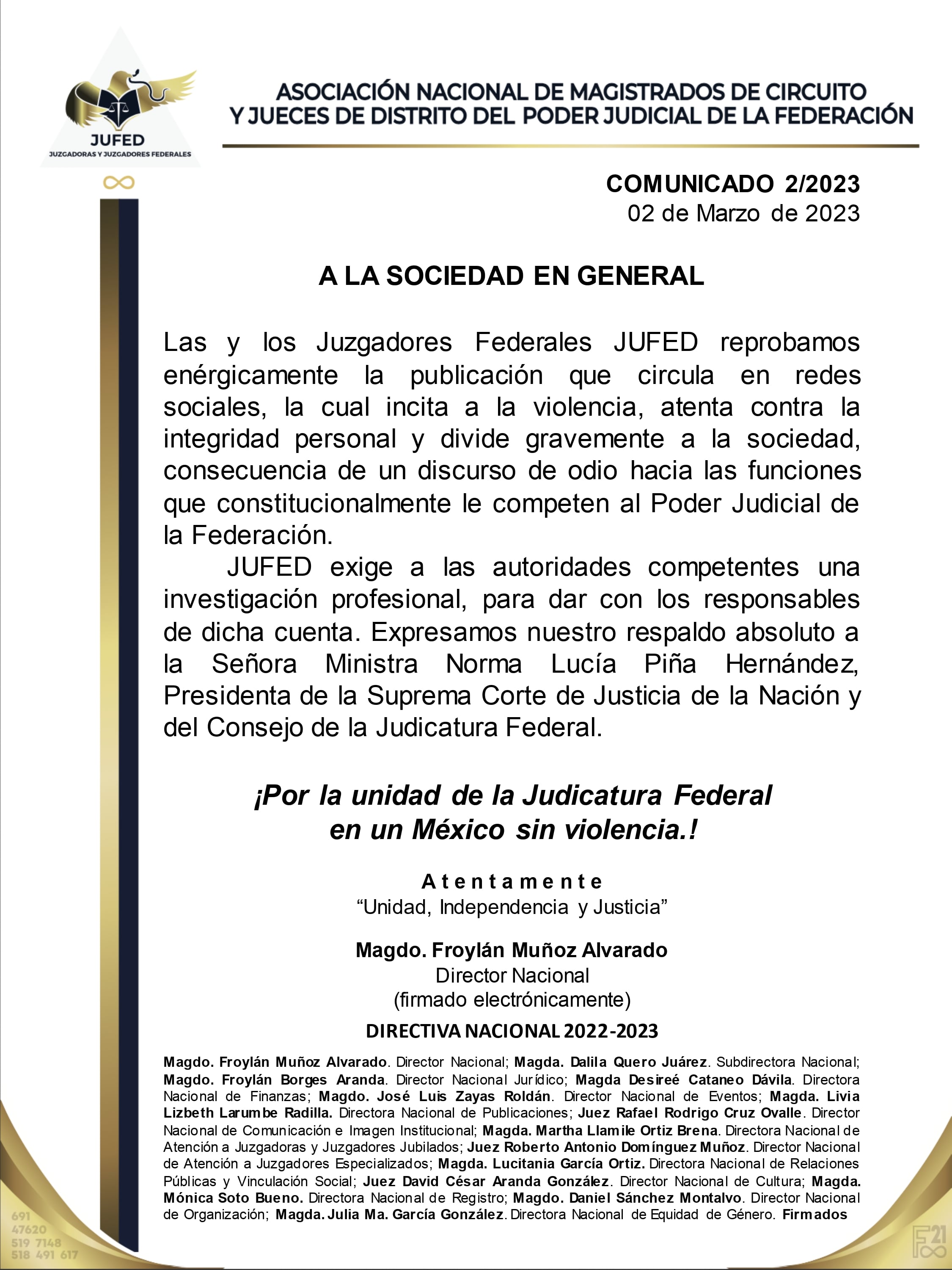 Asociación Nacional de Magistrados de Circuito y Jueces de Distrito