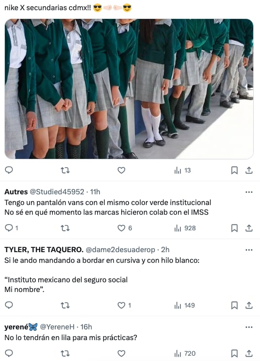 Memes del suéter estilo cárdigan de Nike x IMSS