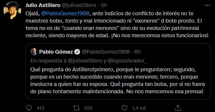Tweet Julio Astilleros