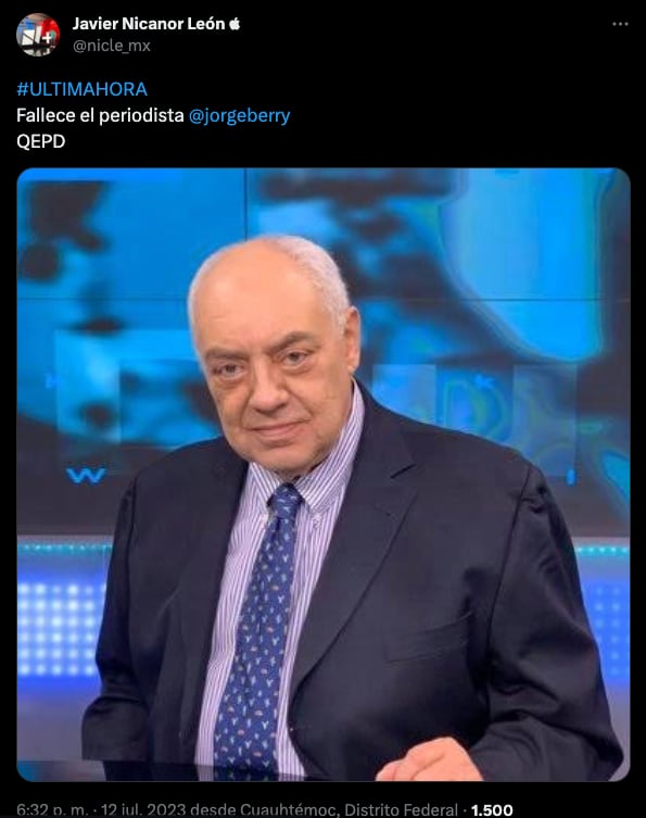 ¿Jorge Berry murió? Esto sabemos del periodista y ex esposo de Lolita Ayala