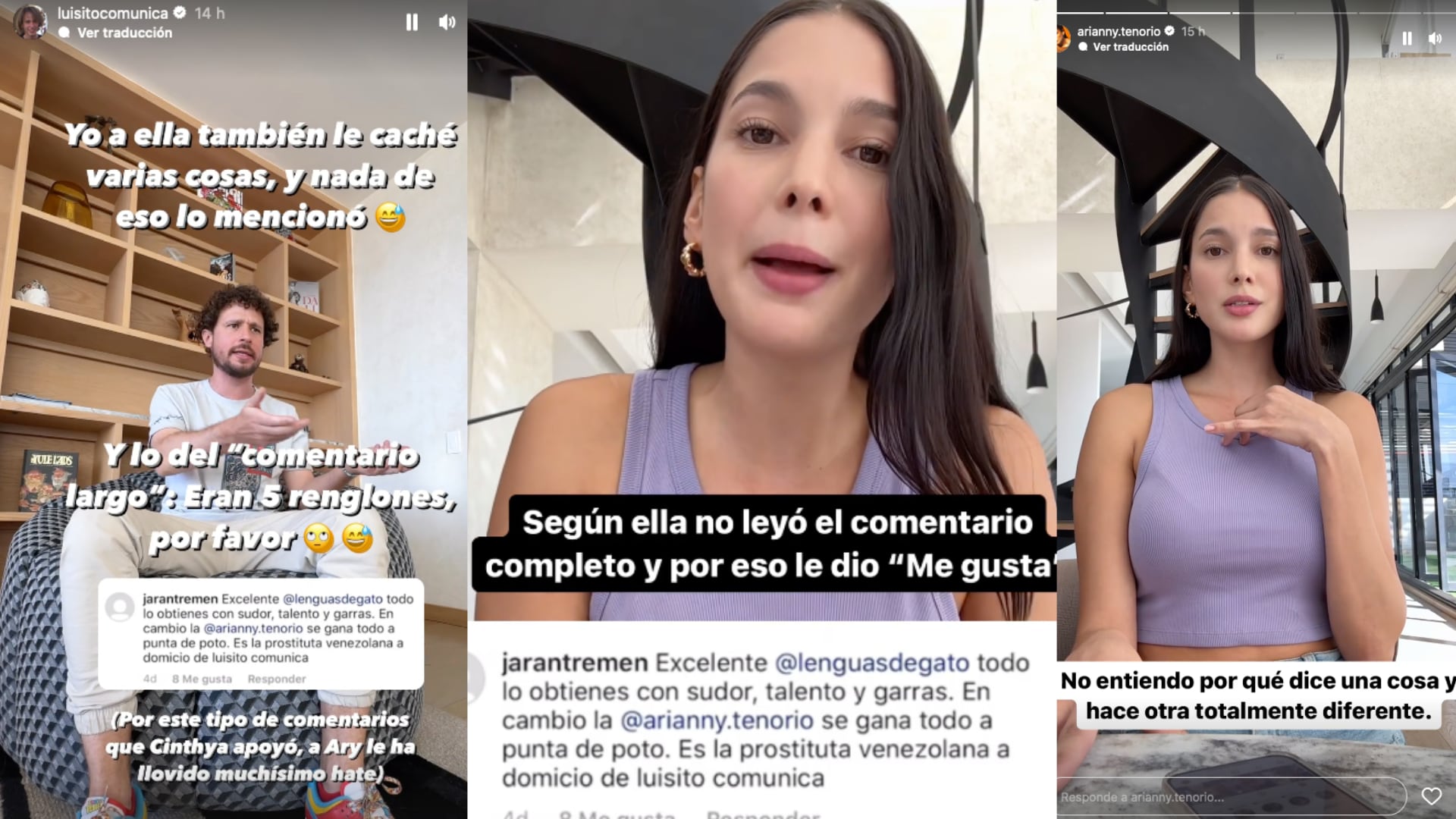 Arianny Tenorio y Luisito Comunica responden a Cynthia Velázquez, Lenguas de Gato.