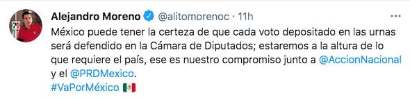 Tuit de Alejandro Moreno