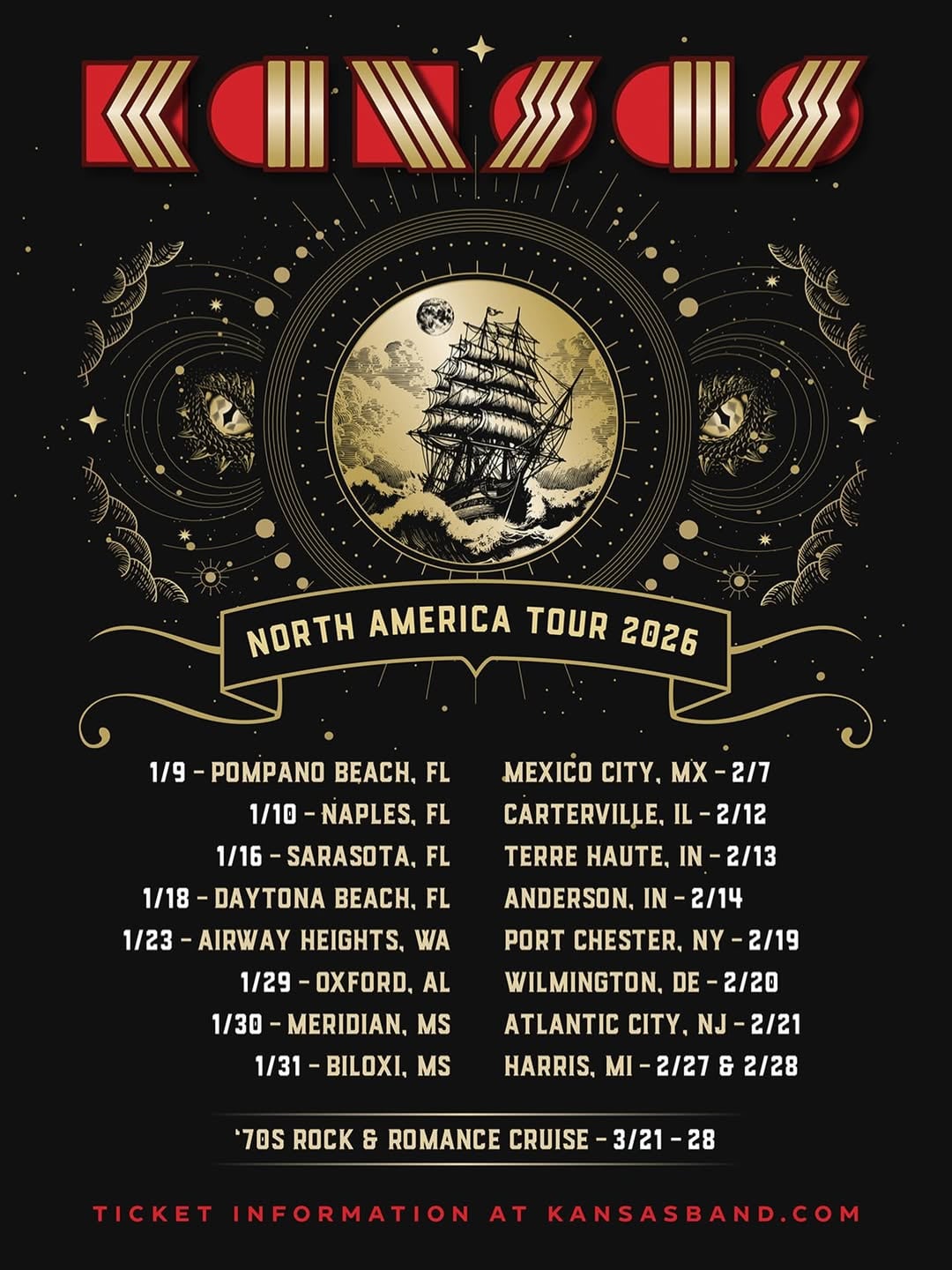 Concierto de Kansas en Norteamérica.