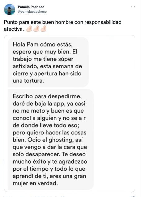 Su ligue de Tinder la corta pero sin desaparecerse