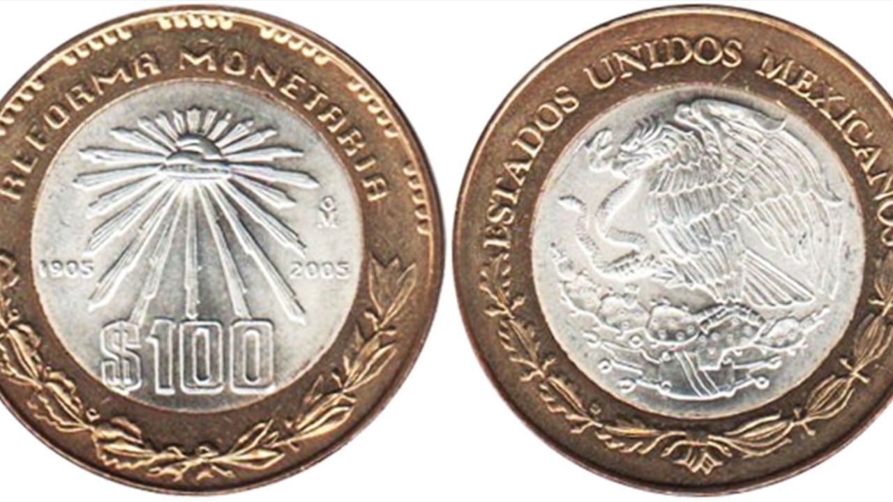 Moneda 100 pesos reforma monetaria