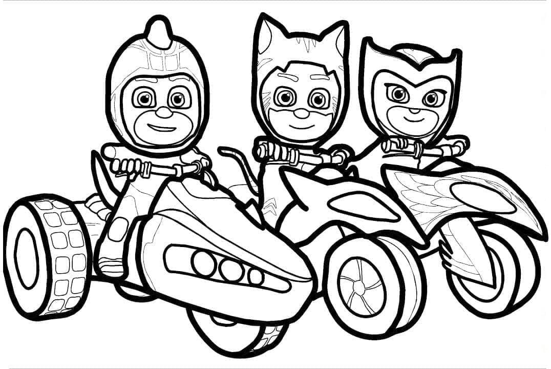 Equipo de PJ Masks para colorear