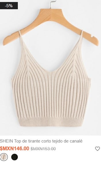 Crop tops de venta en Shein