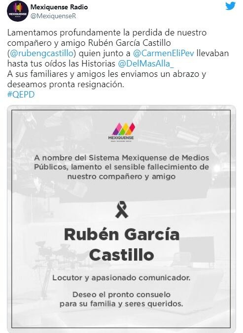 Sistema Mexiquense de Medios Públicos  muerte Rubén García Castillo
