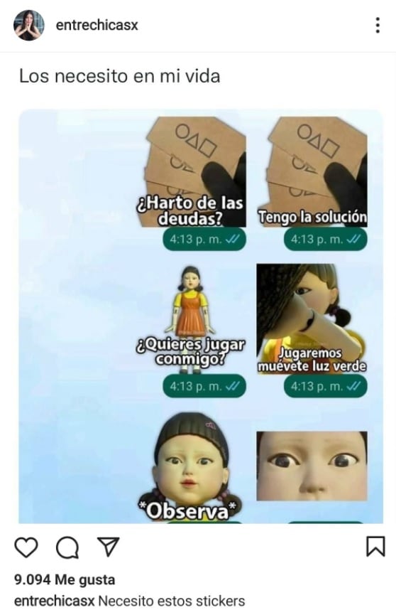 Stickers de 'El Juego del Calamar'