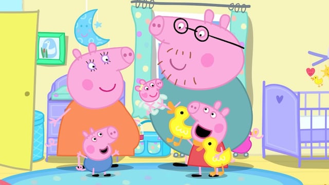 Peppa Pig y George Pig conocen a su hermanita Evie
