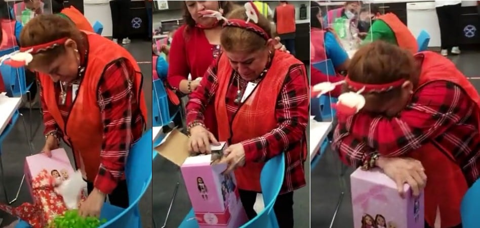 Abuelita recibe la primera muñeca de su vida