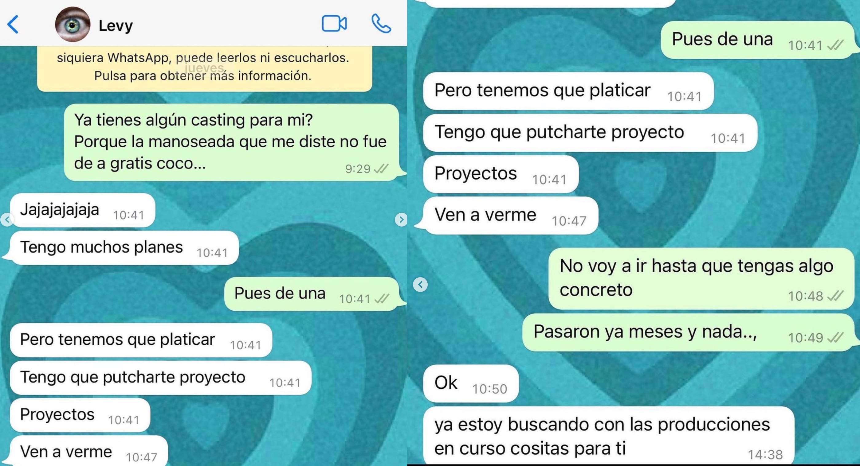 Danna Ponce muestra supuestas conversaciones con Coco Levy