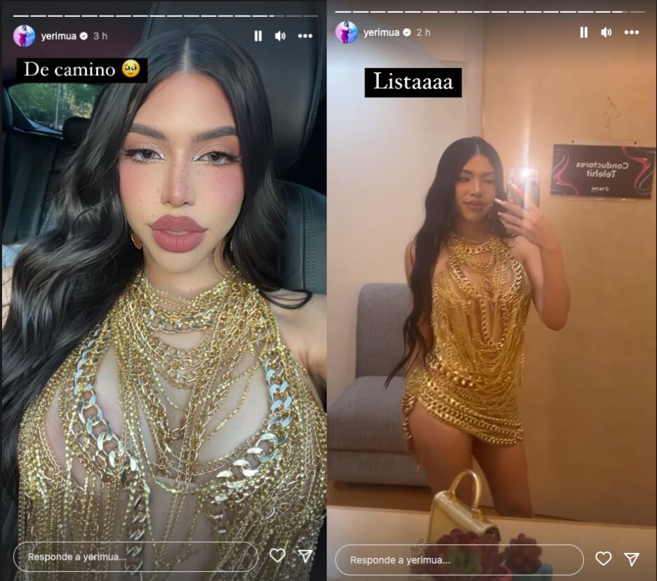 Yeri Mua lució un vestido corto y hecho con cadenas