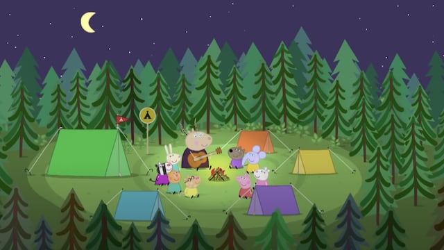 Peppa Pig acampa y hace una fogata