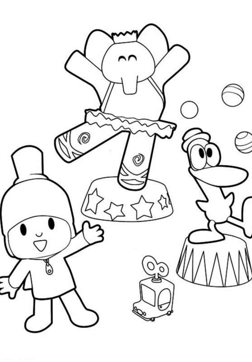 Pocoyó en el circo para colorear