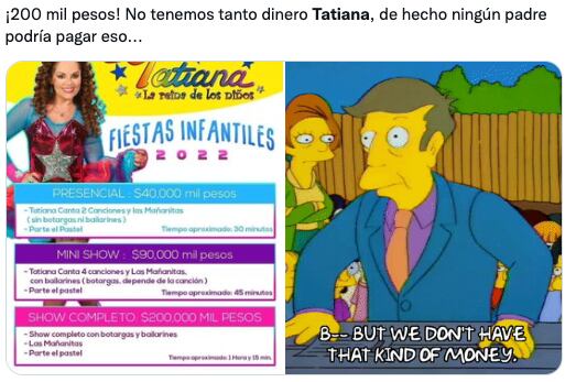 Memes de Tatiana y sus precios