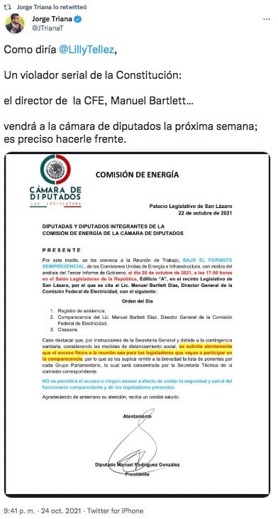 Tuit de Jorge Triana