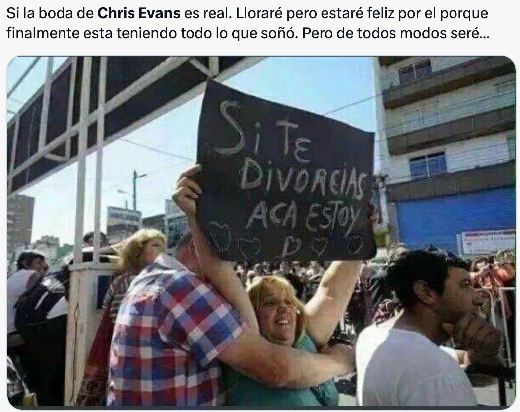 Memes de la supuesta boda secreta de Chris Evans y Alba Baptista