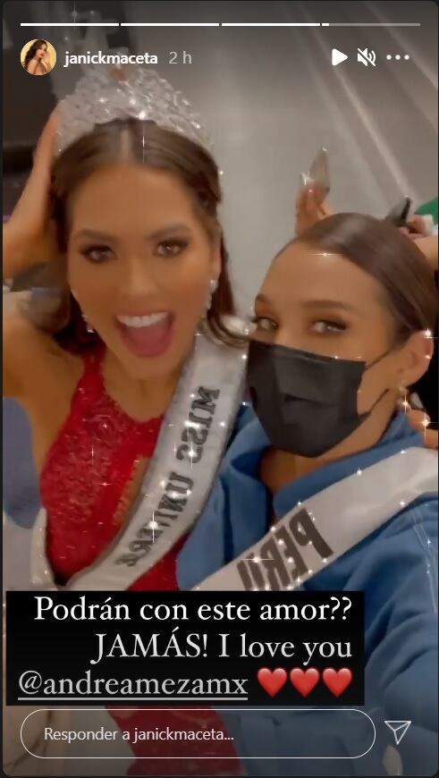 Janick Maceta celebra el triunfo de Andrea Meza en Instagram