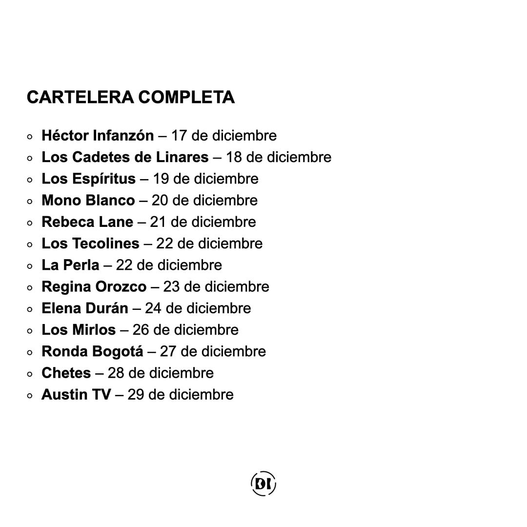 Cartelera Zócalo Verbena Navideña 2024