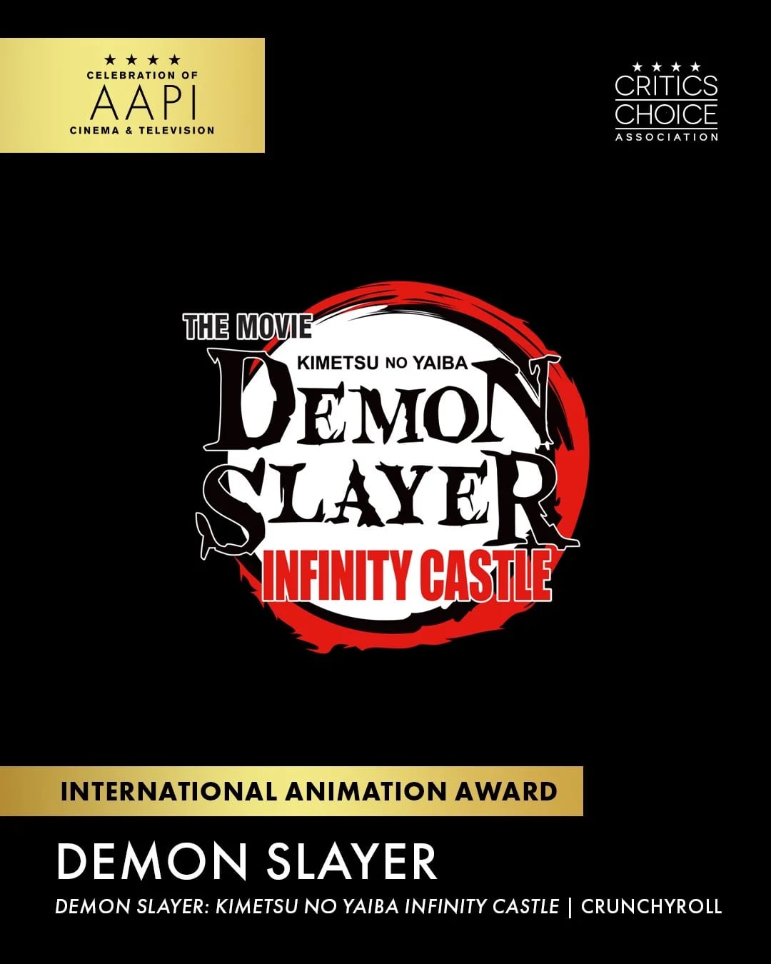 Demon Slayer: Castillo Infinito gana en los Critics Choice Awards 2025