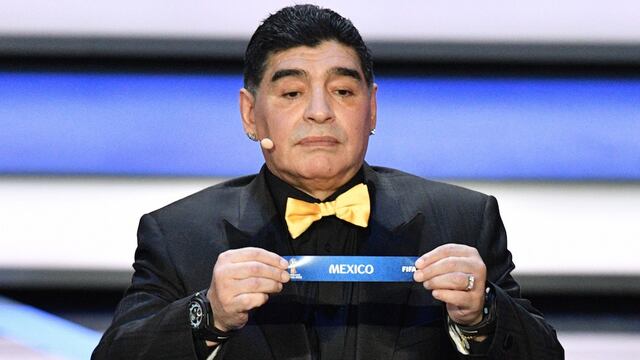 Maradona en sorte de Rusai 2018.