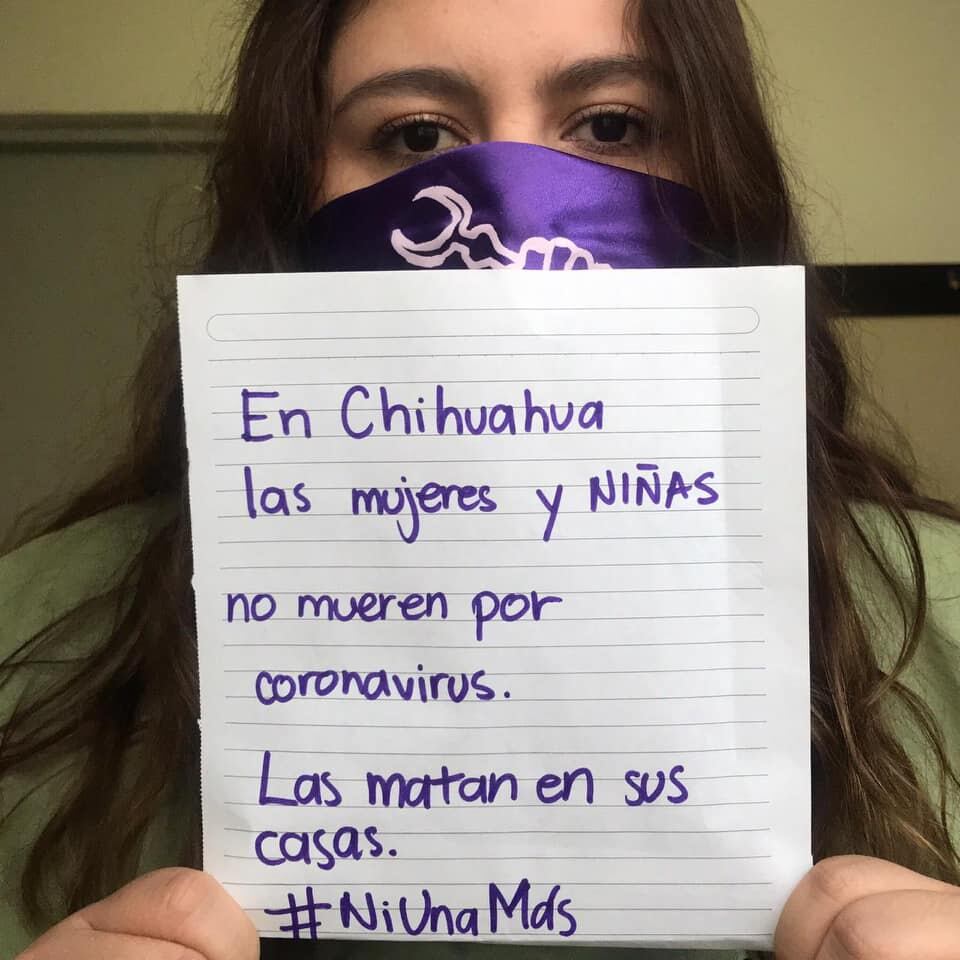 Protesta contra feminicidios en Chihuahua.