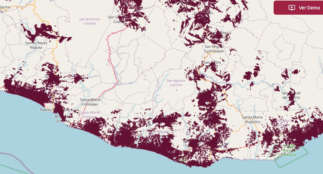 Cobertura CFE TEIT, ejemplo de la costa de Oaxaca