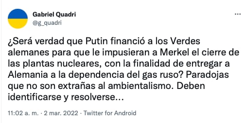 Tuit de controversia de Gabriel Quadri con Alemania