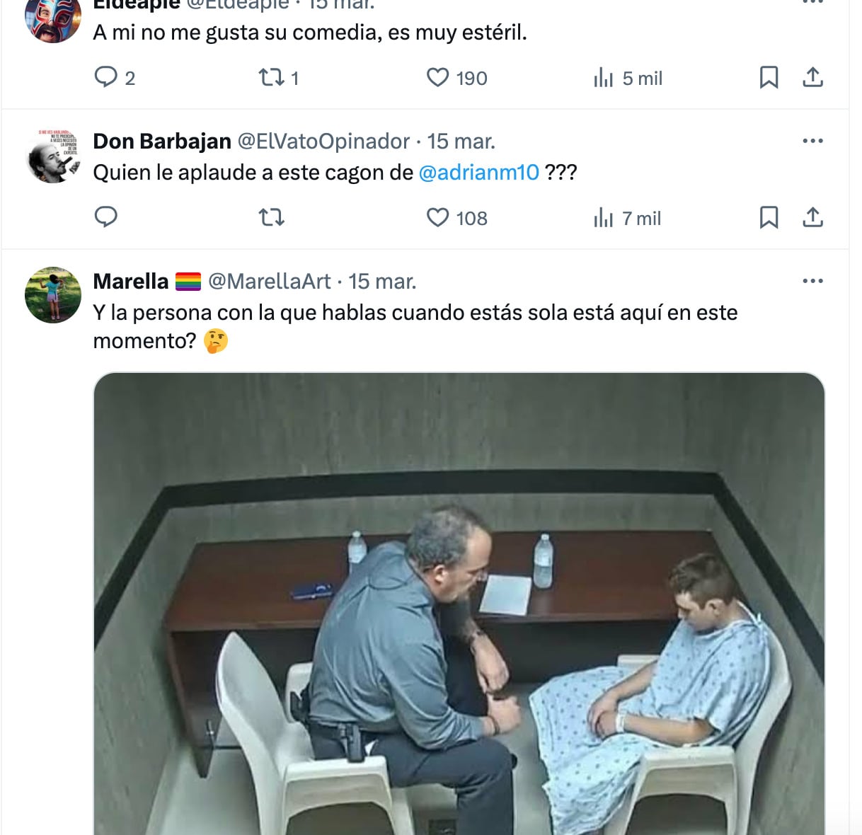 Comentarios de usuarios sobre Adrián Marcelo